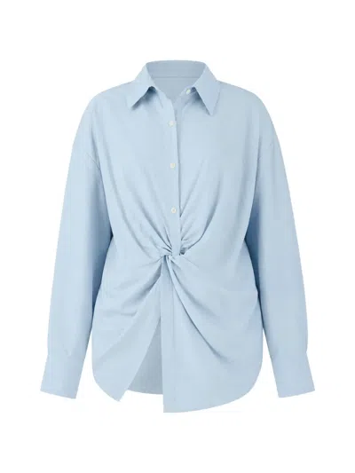 Eleh Twist-detail Shirt In Blue