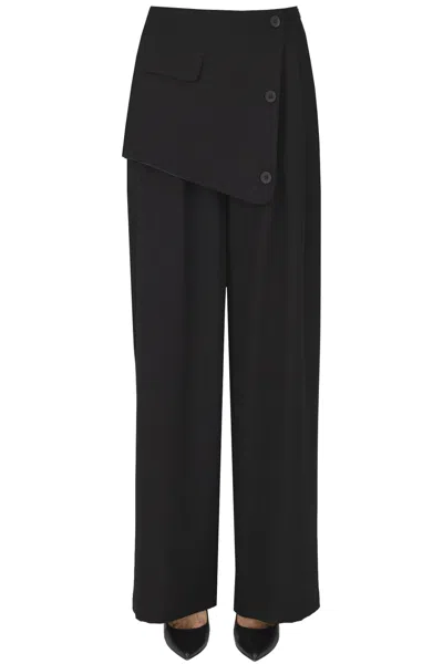 Eleh Wide Leg Trousers In Black