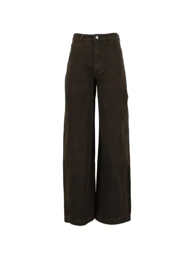 Eleh Wide-leg Jeans In Brown