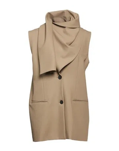 Eleh Woman Blazer Khaki Size 4 Polyester, Cotton, Elastane In Brown
