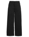 Eleh Woman Pants Black Size M Polyester, Cotton, Elastane