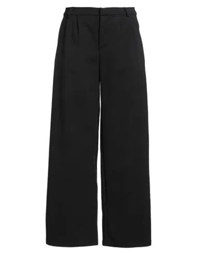 Eleh Woman Pants Black Size M Polyester, Cotton, Elastane