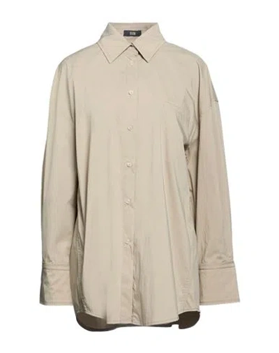 Eleh Woman Shirt Khaki Size M Cotton, Nylon, Elastane In Sand