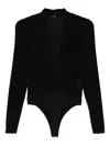 Eleh Wrap-effect Bodysuit In Black