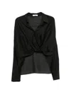 Eleh Wrap-front Blouse In Black