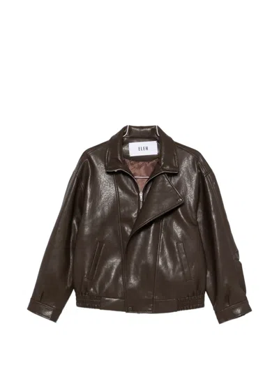Eleh Zip-up Jacket In Brown