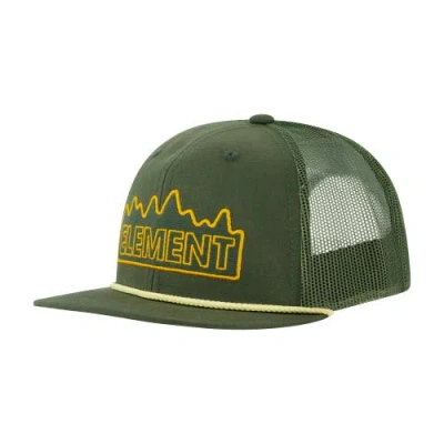 Element Cotton Ripstop Trucker Cap With Textured Embroidered Logo In Green