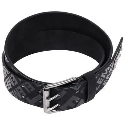 Element Distressed Pu Belt With Antique Silver Roller Buckle - Black Sizes M-xl In Orange