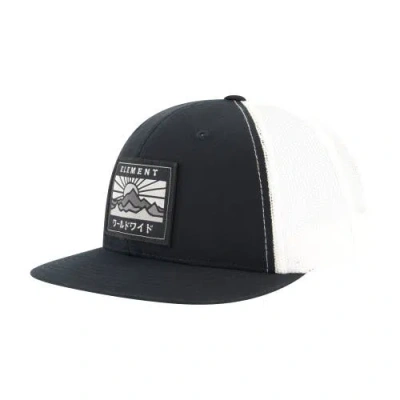 Element Flat Brim 6-panel Mesh Back Cap In Black