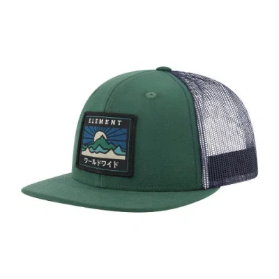 Element Flat Brim 6-panel Mesh Back Cap In Green