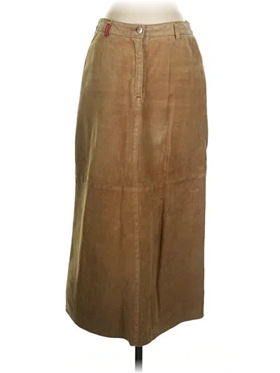 Pre-owned Element Leather Skirt In Tan