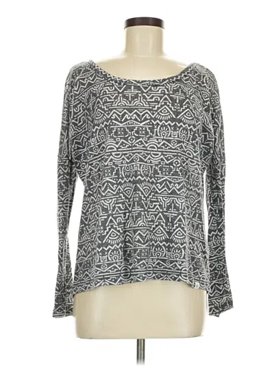 Pre-owned Element Long Sleeve Top Gray Boatneck Tops
