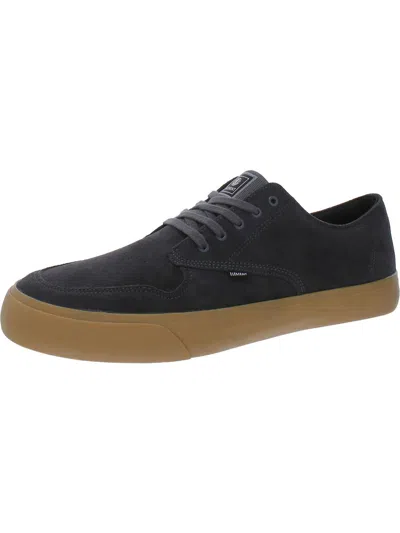 Element Mens Suede Casual And Fashion Sneakers In Black