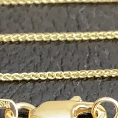 Pre-owned Element Shine/ Md 14k Solid Yellow Real Gold 0.8 Mm Round Wheat Chain Necklace 16", 18", 20"