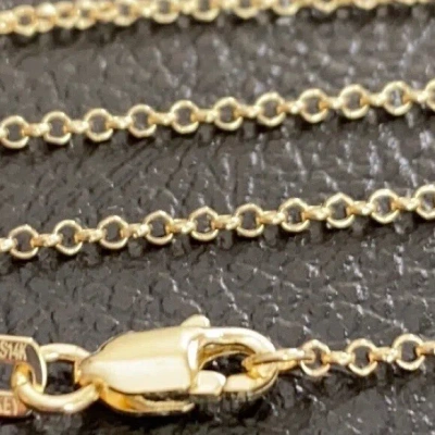 Pre-owned Element Shine/ Midas 14 K Solid Yellow Real Gold 1.5 Mm Light Rolo Chain Necklace 16",18",20" Lobster