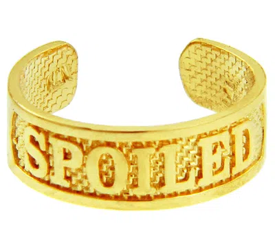 Pre-owned Element Shine Yellow Gold " Spoiled" Toe Ring Adjustable Size In 10k Or 14k Knuckle
