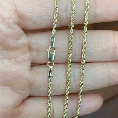 Pre-owned Element Shine/md 14 K Solid Yellow Gold 1.8 Mm Light Rope Chain Necklace 16", 18", 20", 22", 24"