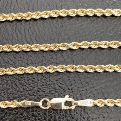 Pre-owned Element Shine/md 14 K Solid Yellow Gold 2.0 Mm Rope Chain Necklace 16", 18", 20", 22", 24", 30"