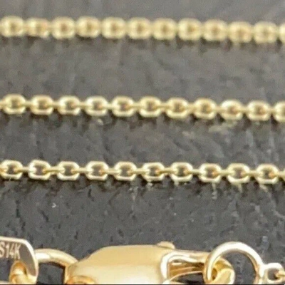 Pre-owned Element Shine/md 14k Solid Gold 1.05 Mm Adjustabl Cable Chain Necklace 16"-18" -yellow White Rose In Yellow Gold