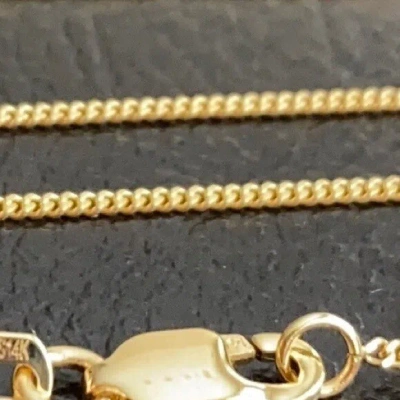 Pre-owned Element Shine/md 14k Solid Yellow Gold 1.04 Mm Curb Cuban Chain Necklace 16", 18", 20", 24"