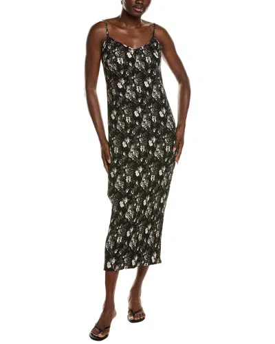 Element Sleeveless Plisse Dress In Black Floral