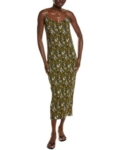 Element Sleeveless Plisse Dress In Green Floral