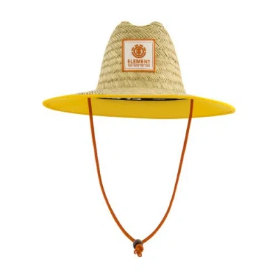 Element Woven Seagrass Lifeguard Hat With Solid Under Brim & Chin Cord In Brown