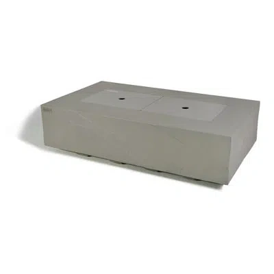 Elementi 15" H X 55.9" W Concrete Outdoor Fire Pit Table With Lid In Space Gray