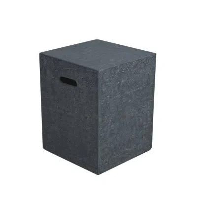 Elementi 15.7" Outdoor Square Propane Tank Cover In Dark Gray