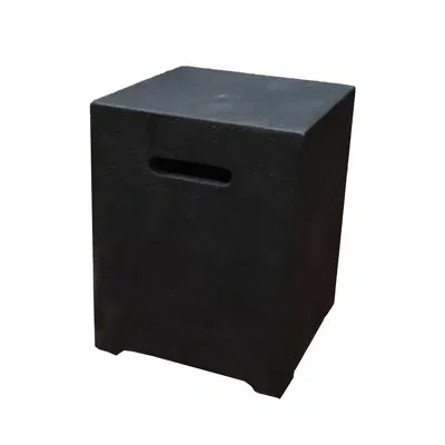 Elementi 15.7'' Square Glass-fiber Reinforced Concrete Propane Tank Cover In Dark Gray