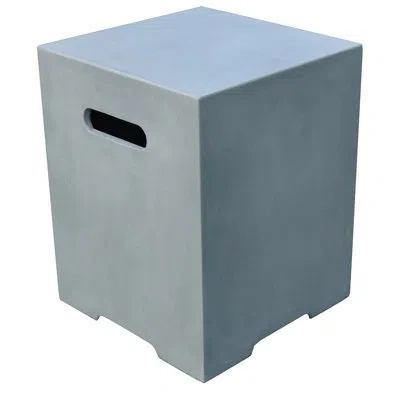 Elementi 20" Square Concrete Propane Tank Cover Holds 25 Lb. Tank In Light Gray