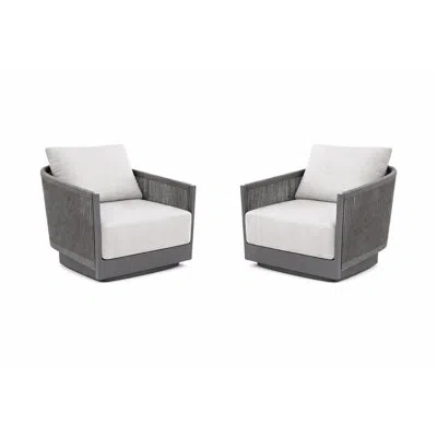 Elementi Capri Two Piece Lounge Chair Set With Sunbrella Cushions In Gray