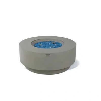 Elementi Colosseo / Nimes 56" Outdoor Sandstone Fire Pit 60,000 Btu - Includes Fire Glass, Lid & Pvc Cover In Light Gray