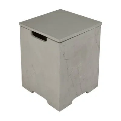 Elementi Hideaway Square Fire Pit Propane Tank Cover In Gray