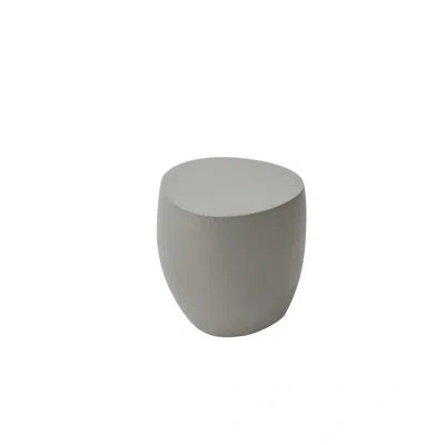 Elementi Home Ikaria 19" Egg-shape Space Grey Concrete Side Table For Indoor And Outdoor Use In Gray