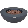 Elementi Lunar Bowl 42" Round Concrete Fire Pit Table In Dark Gray
