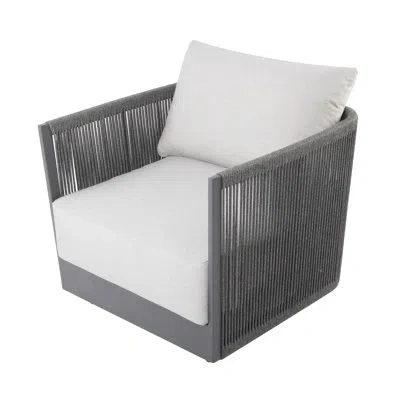 Elementi Outdoor Capri Powder-coated Aluminum Lounge Chair With Sunbrella® Cushions, Commercial Grade In Gray