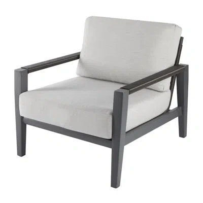 Elementi Outdoor Laguna Powder-coated Aluminum Lounge Chair With Sunbrella® Cushions, Commercial Grade In Gray
