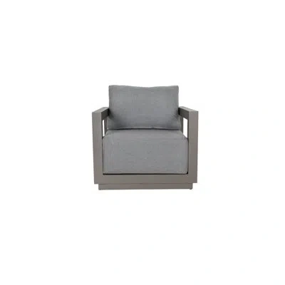 Elementi Outdoor Newport Powder-coated Aluminum Lounge Chair With Sunbrella® Cushions, Commercial Grade In Cast Slate,dark Gray