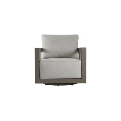 Elementi Outdoor Newport Powder-coated Aluminum Swivel Chair With Sunbrella® Cushions, Commercial Grade In Light Gray,black