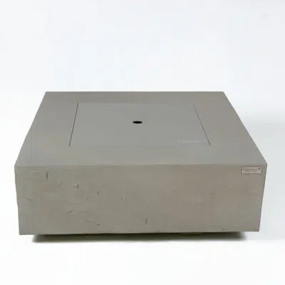 Elementi Roraima/capertree/uluru 40" Outdoor Sandstone Fire Pit 60,000 Btu - Includes Fire Glass, Lid & Pvc C In Space Gray