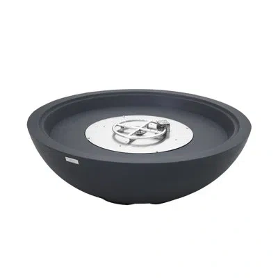 Elementi Rose Bowl 48" Outdoor Dark Grey Concrete Fire Pit 60,000 Btu - Includes Lava Rocks & Pvc Cover