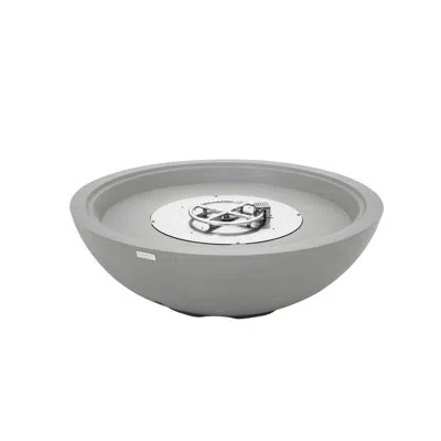 Elementi Rose Bowl 48" Outdoor Light Grey Concrete Fire Pit 60,000 Btu - Includes Lava Rocks & Pvc Cover