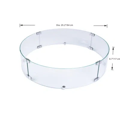Elementi Round Wind Screen For Nimes & Colosseo Fire Table In Glass