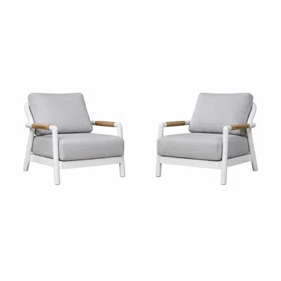 Elementi Santorini Lounge Chair Set In White