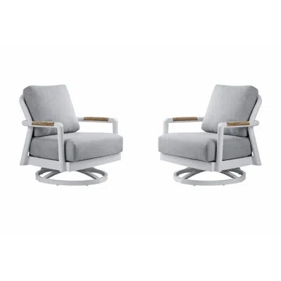 Elementi Santorini Swivel Chair Set In White