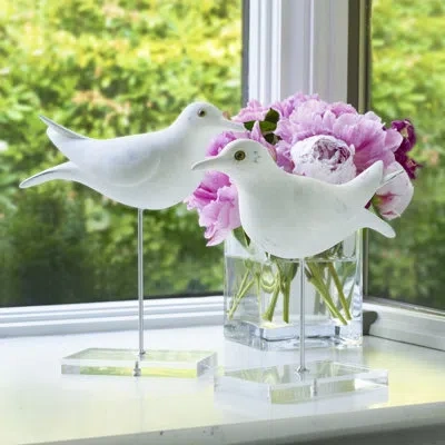 Elements 10, 12-in Seagull Decorative Stand Set In White