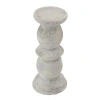 Elements 11.81" Ceramic Candlestick In White
