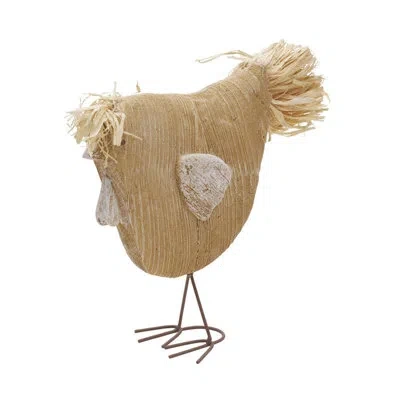 Elements 11-in Resin Natural Chicken Tabletop Decor In Brown;white;beige