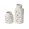 Elements 2 Piece Ceramic Table Vase Set In White